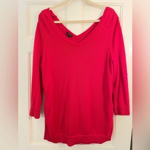 Talbots Scoop Neck /Tie Back Sweater in Red